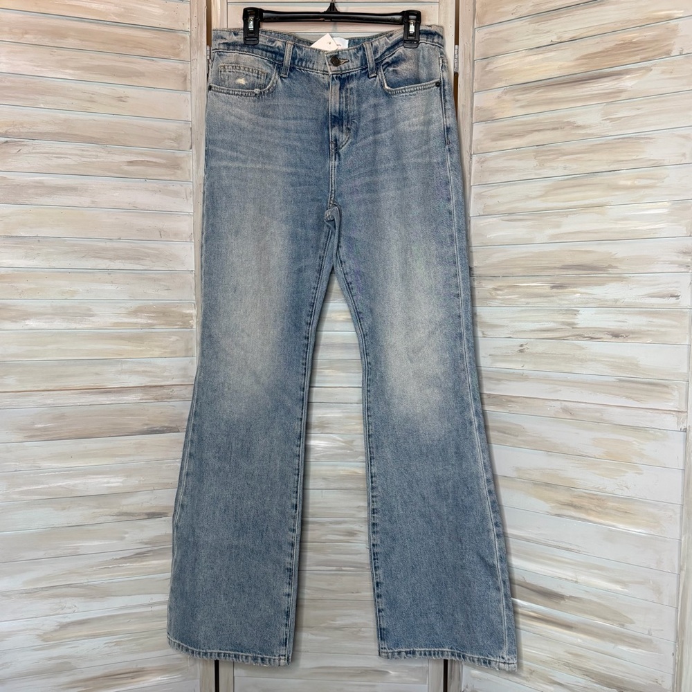 Current/Elliott Jarvis blue jeans in Hartley wash NWT size 30 distressed flare - Picture 3 of 14
